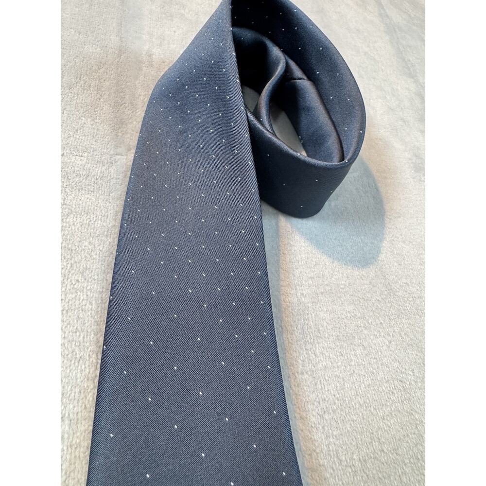 Oscar de la Renta Men’s Tie Navy Blue Micro Dot Vintage Classic Necktie
